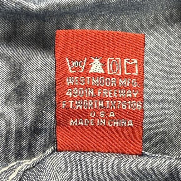 Panhandle Denim Shirt Womens XL Pearl Snap Blue Ombre Embroidered Cactus Aztec - Picture 4 of 16